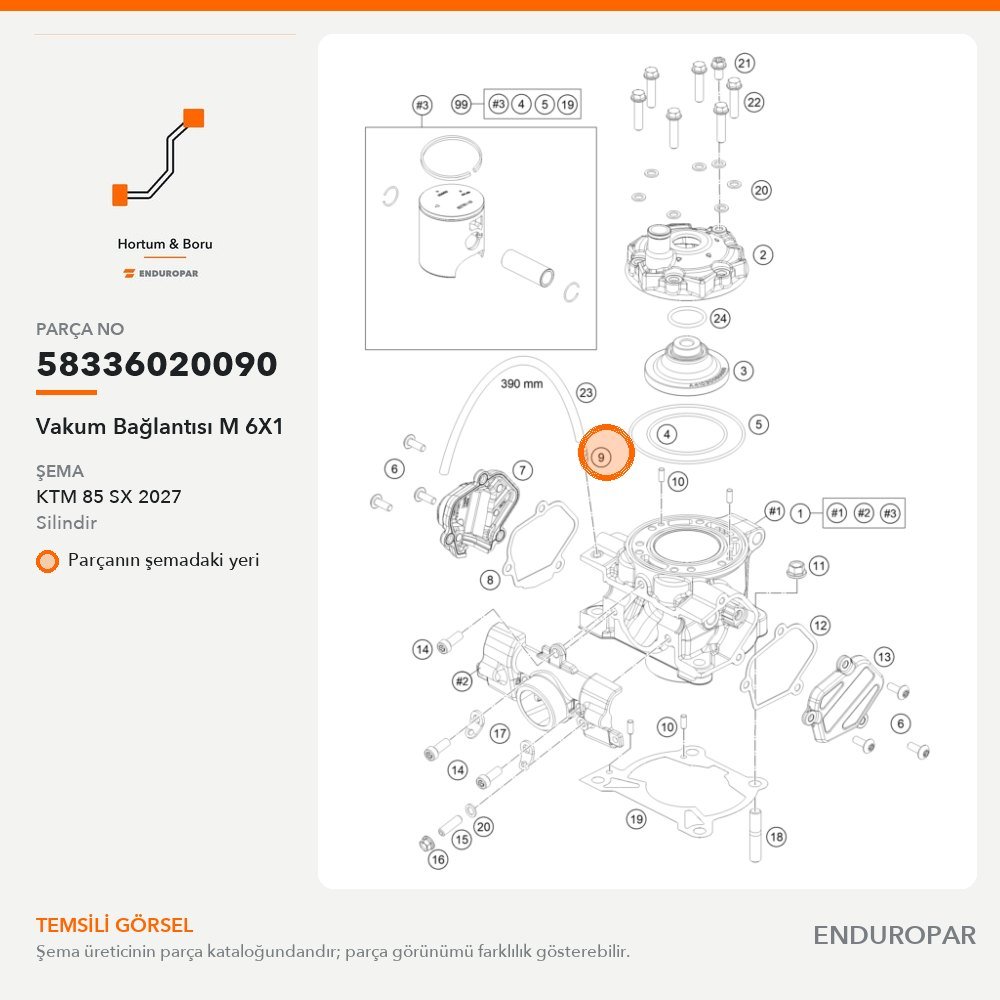 Vakum Bağlantısı M 6X1 58336020090 parça şeması