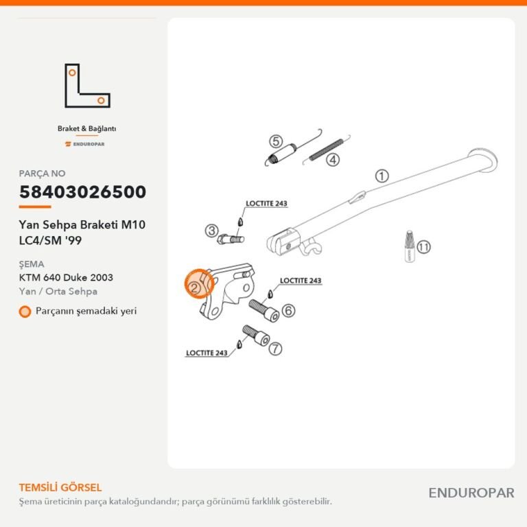 Yan Sehpa Braketi M10 LC4/SM '99 58403026500 parça şeması