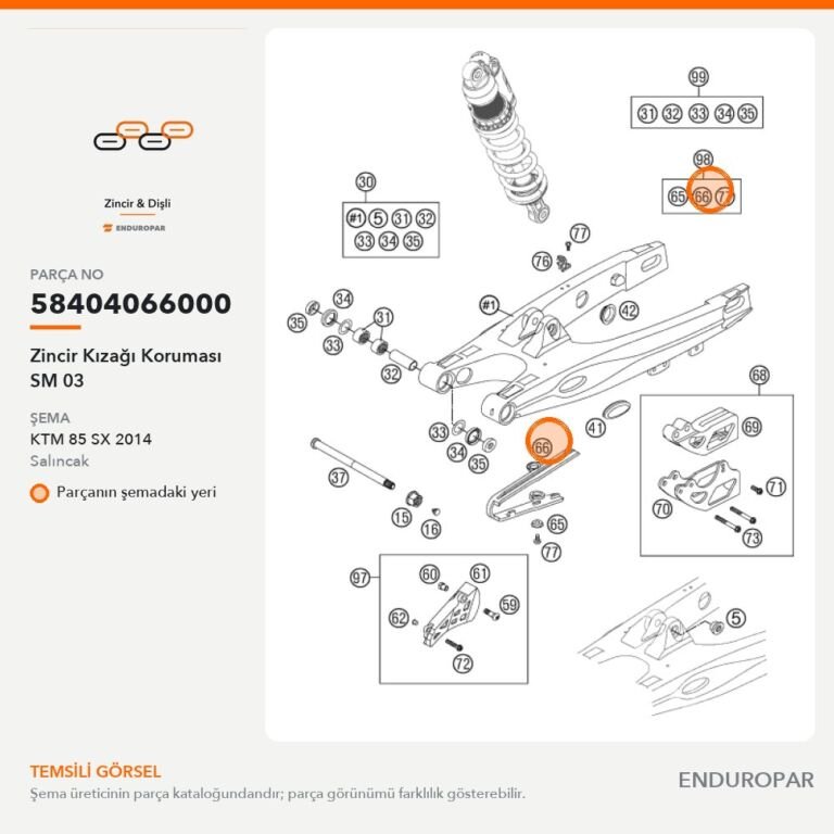 Zincir Kızağı Koruması SM 03 58404066000 parça şeması