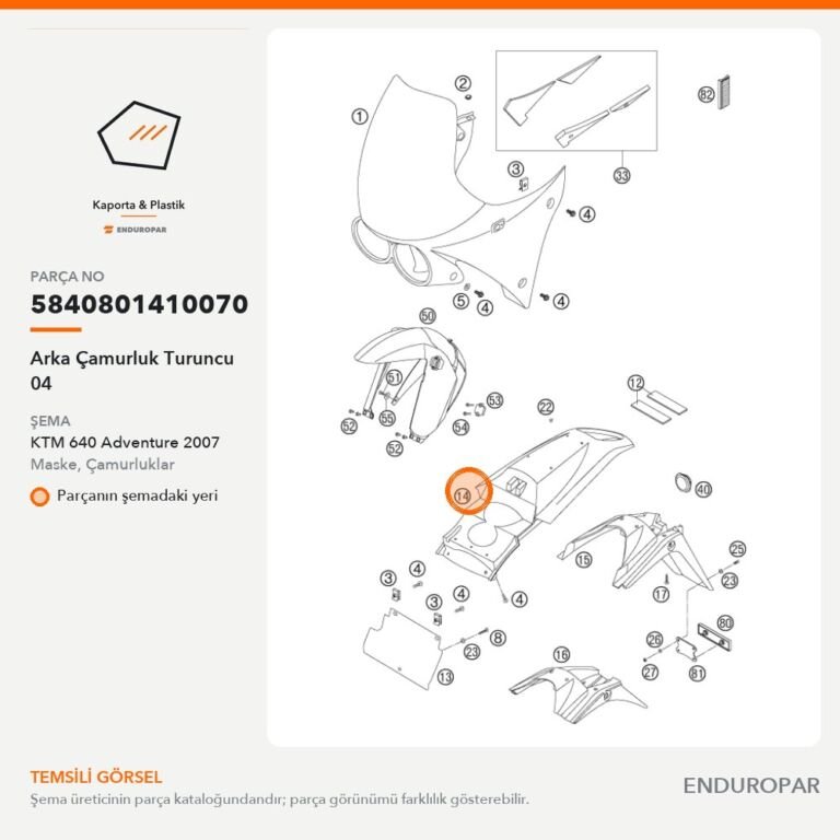 Arka Çamurluk Turuncu 04 5840801410070 parça şeması