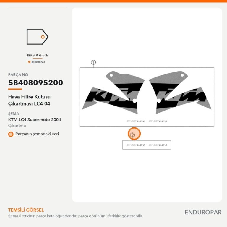 Hava Filtre Kutusu Çıkartması LC4 04 58408095200 parça şeması