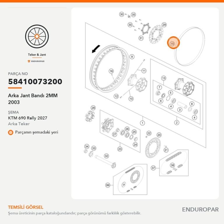 Arka Jant Bandı 2MM 2003 58410073200 parça şeması