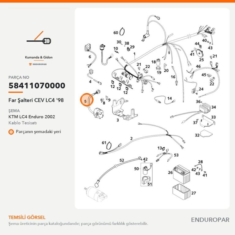 Far Şalteri CEV LC4 '98 58411070000 parça şeması