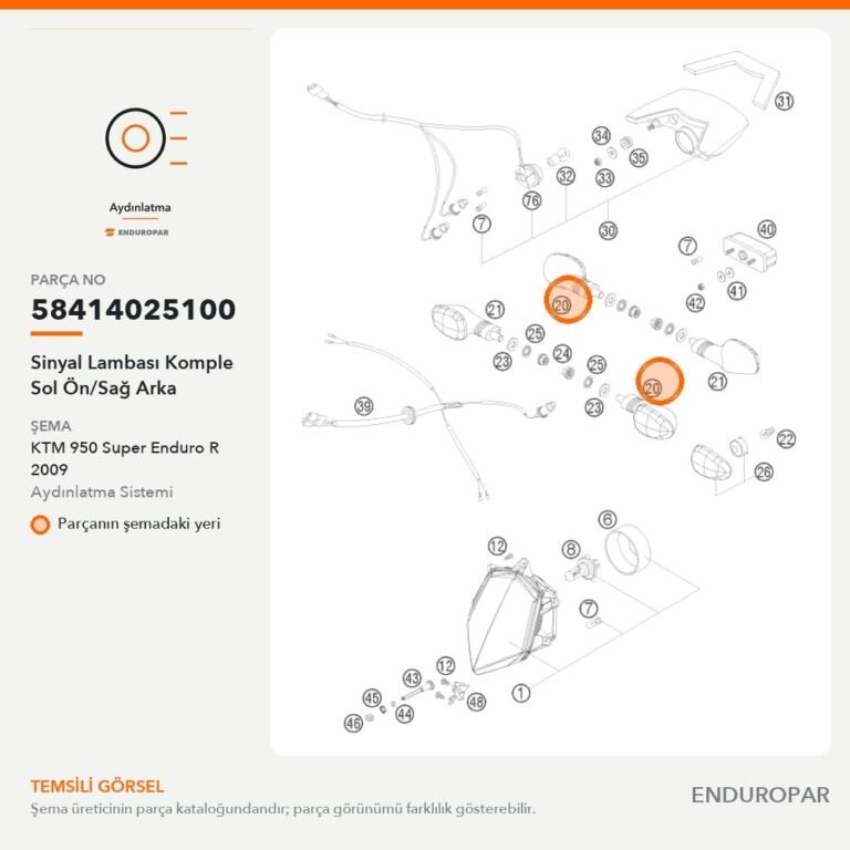 Sinyal Lambası Komple Sol Ön/Sağ Arka 58414025100 parça şeması