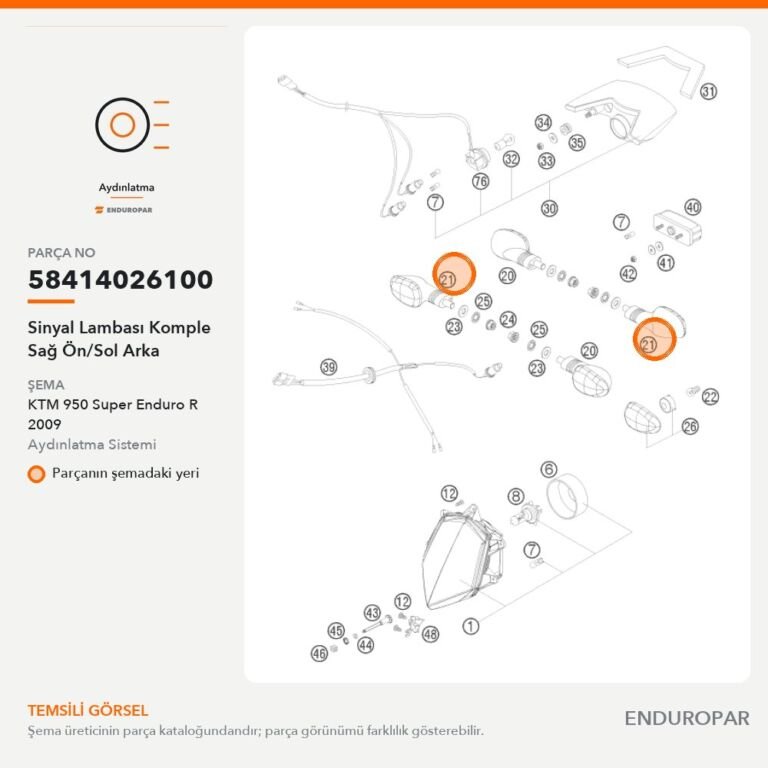 Sinyal Lambası Komple Sağ Ön/Sol Arka 58414026100 parça şeması