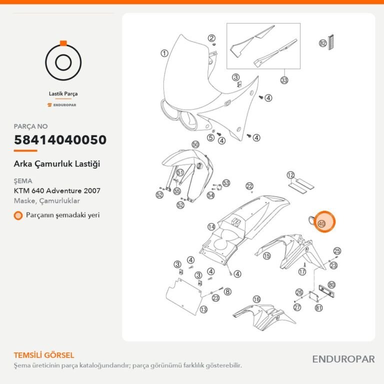 Arka Çamurluk Lastiği 58414040050 parça şeması