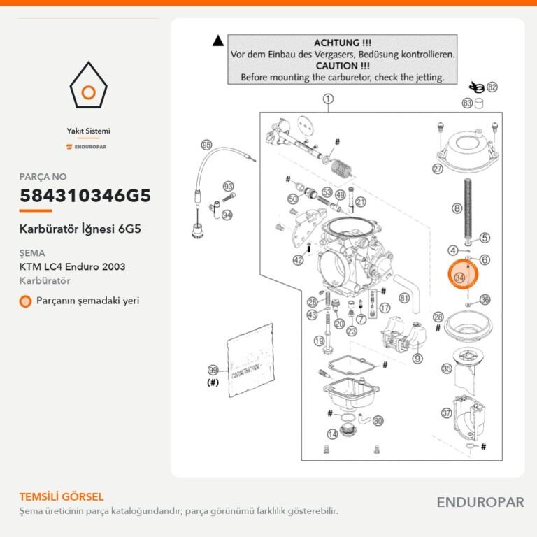 Karbüratör İğnesi 6G5 584310346G5 parça şeması