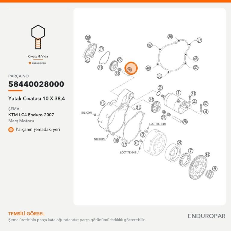 Yatak Cıvatası 10 X 38,4 58440028000 parça şeması