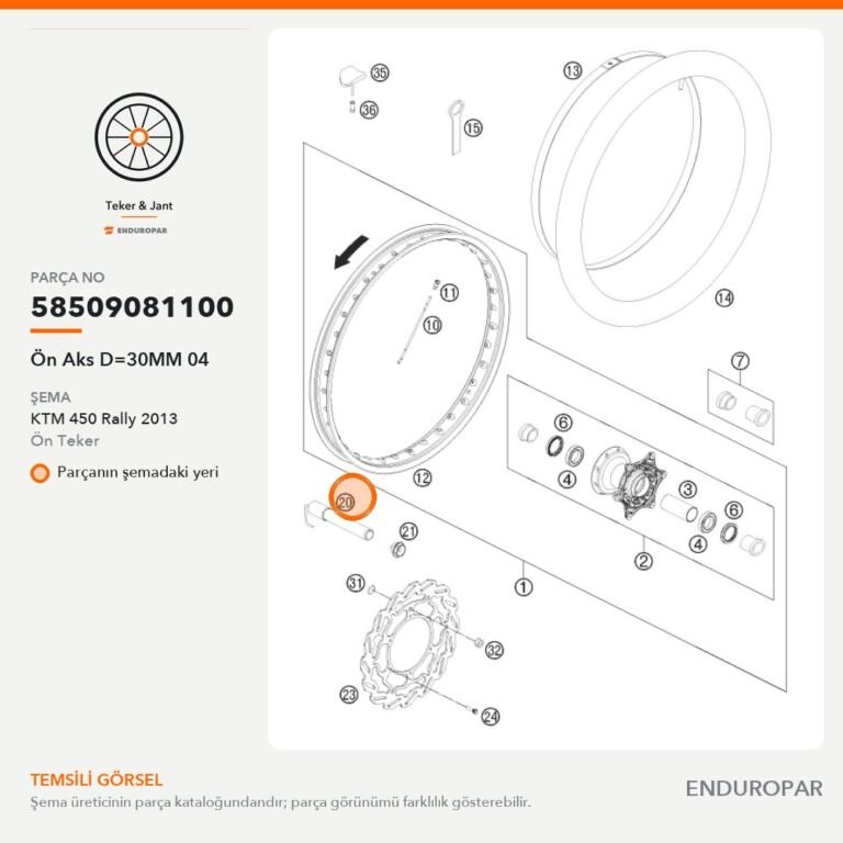 Ön Aks D=30MM 04 58509081100 parça şeması