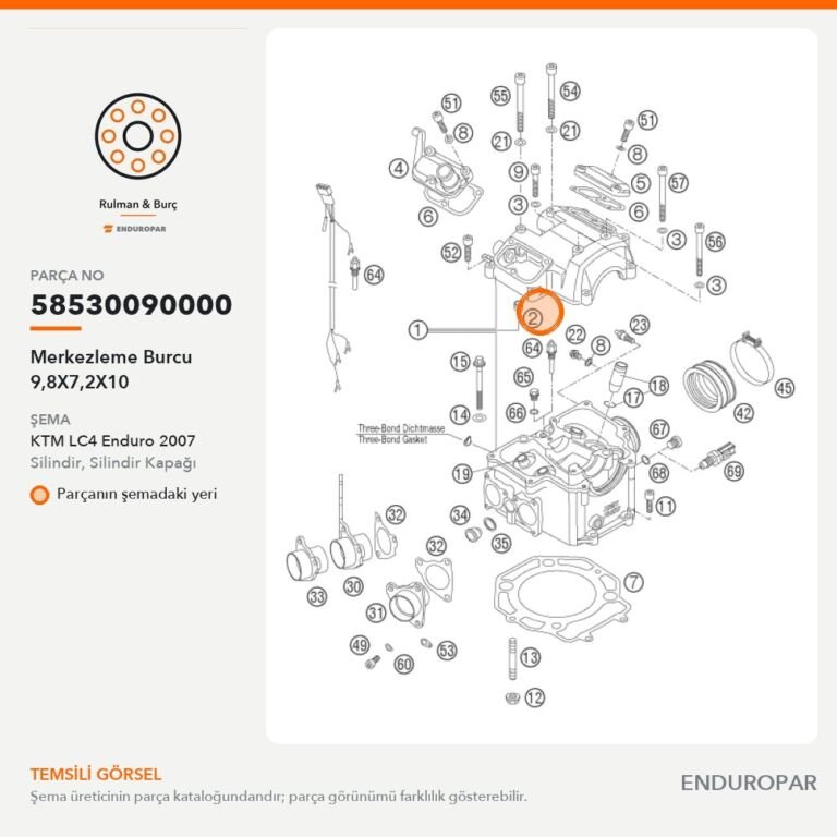 Merkezleme Burcu 9,8X7,2X10 58530090000 parça şeması