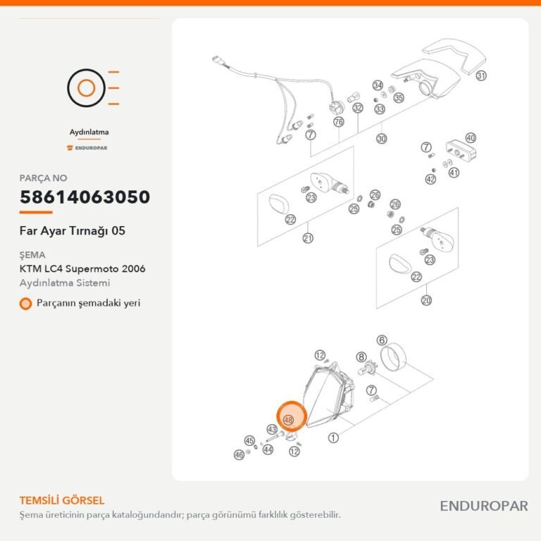Far Ayar Tırnağı 05 58614063050 parça şeması
