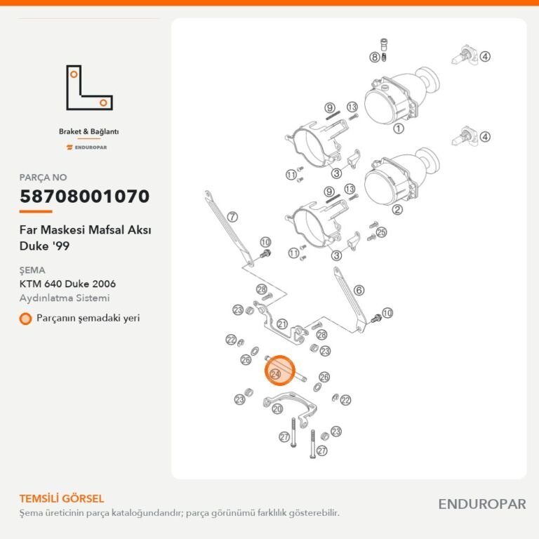 Far Maskesi Mafsal Aksı Duke '99 58708001070 parça şeması