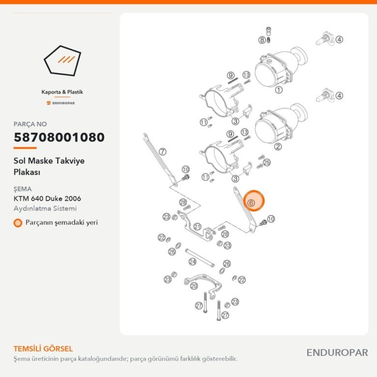Sol Maske Takviye Plakası 58708001080 parça şeması