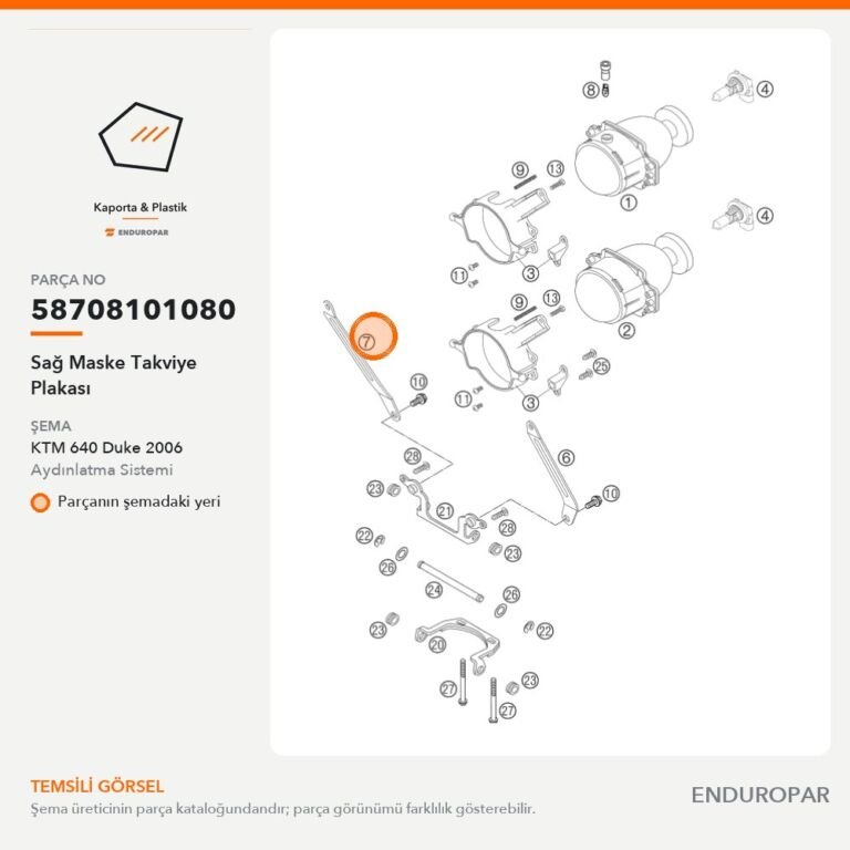 Sağ Maske Takviye Plakası 58708101080 parça şeması