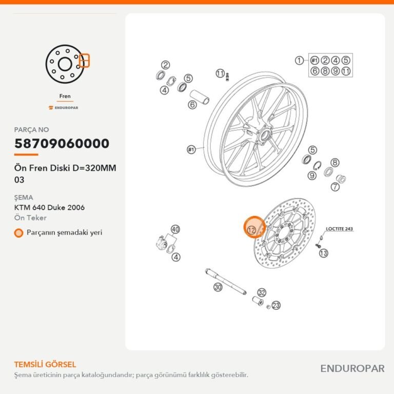 Ön Fren Diski D=320MM 03 58709060000 parça şeması