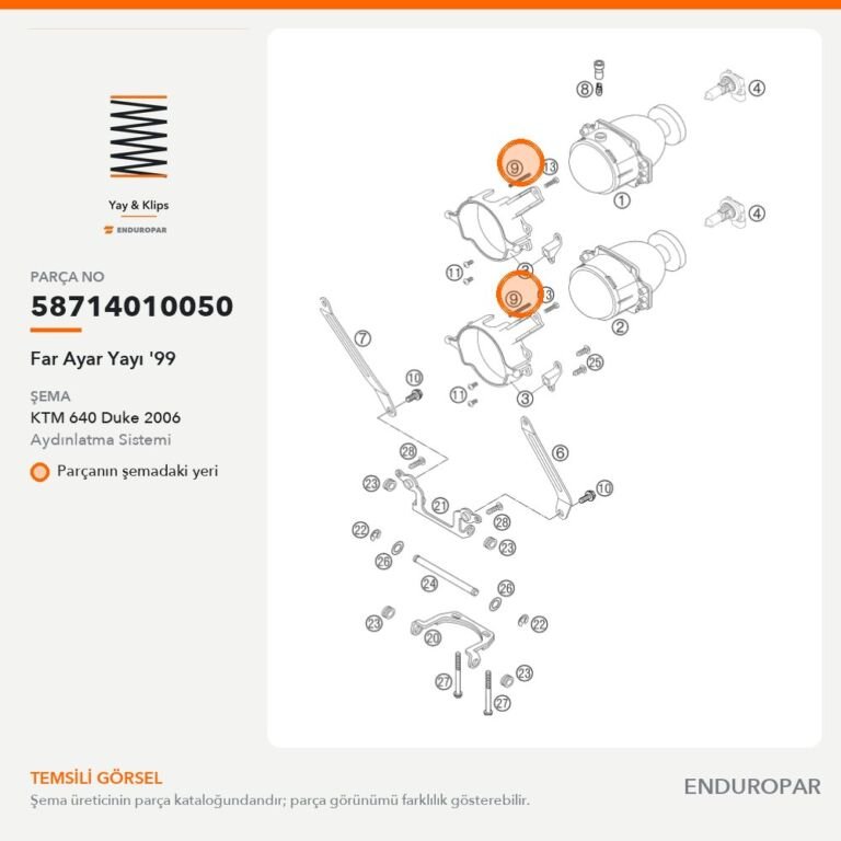 Far Ayar Yayı '99 58714010050 parça şeması