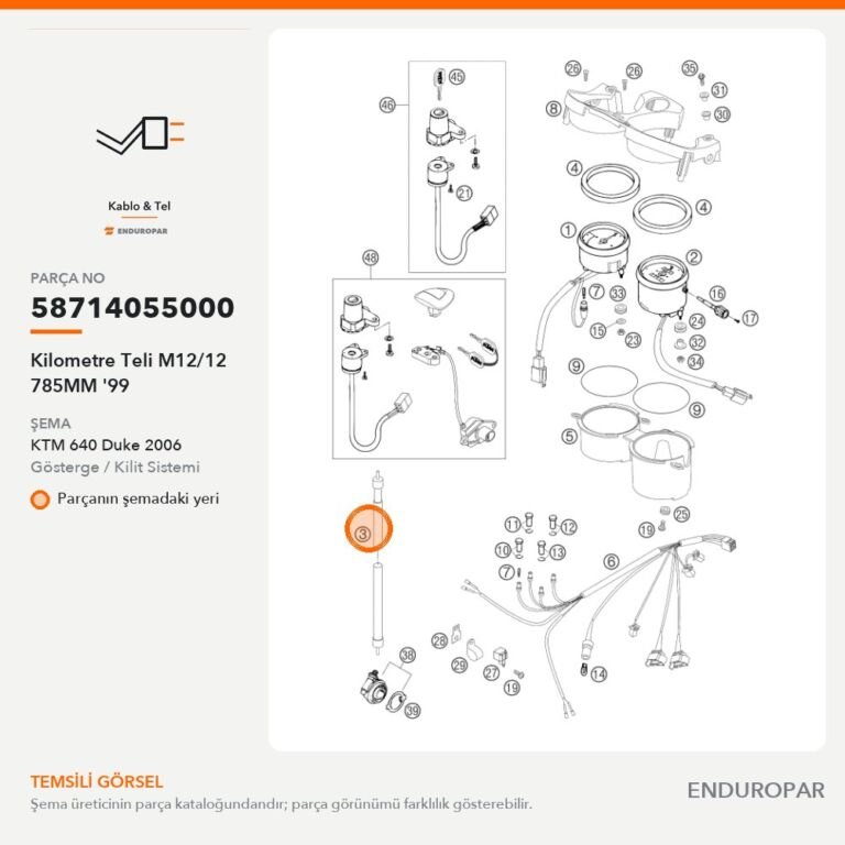 Kilometre Teli M12/12 785MM '99 58714055000 parça şeması