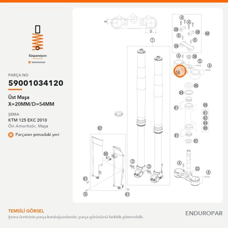 Üst Maşa X=20MM/D=54MM 59001034120 parça şeması