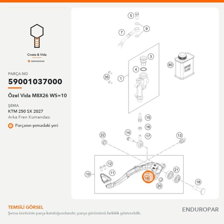 Özel Vida M8X26 WS=10 59001037000 parça şeması