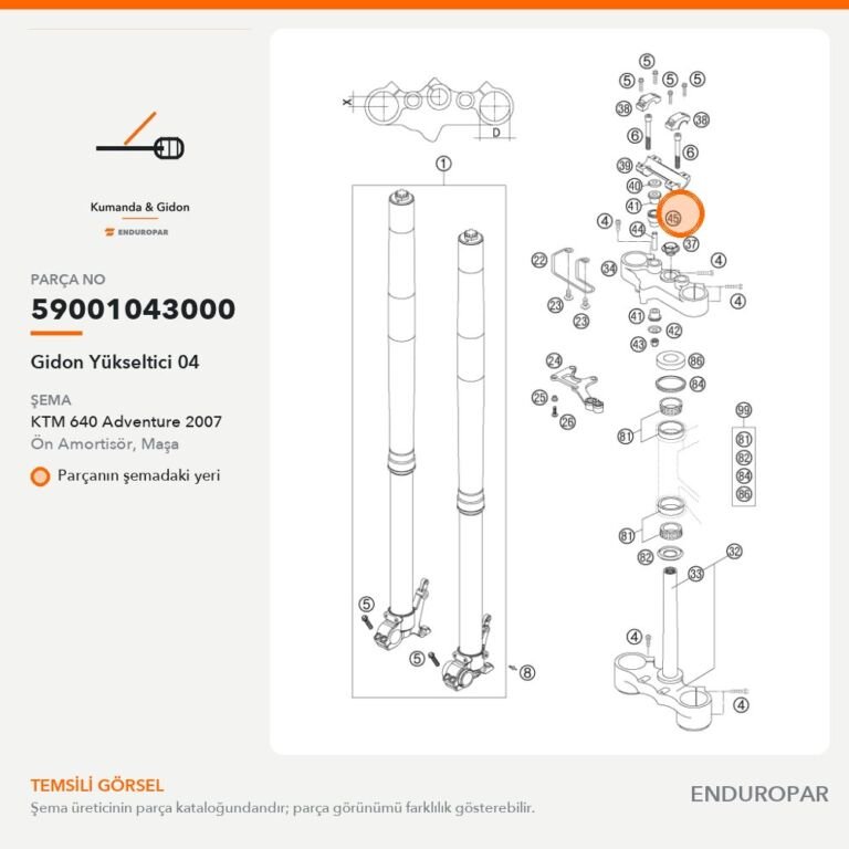 Gidon Yükseltici 04 59001043000 parça şeması