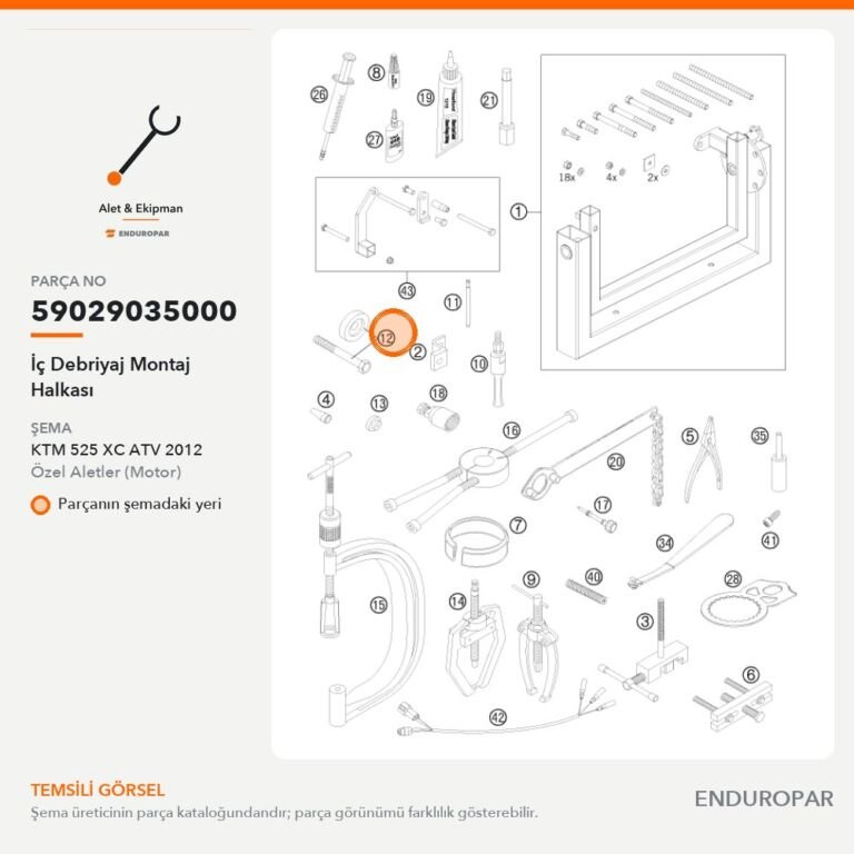 İç Debriyaj Montaj Halkası 59029035000 parça şeması