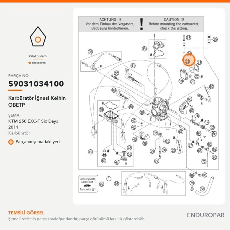 Karbüratör İğnesi Keihin OBETP 59031034100 parça şeması