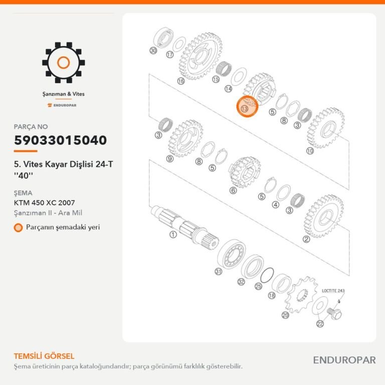 5. Vites Kayar Dişlisi 24-T ''40'' 59033015040 parça şeması