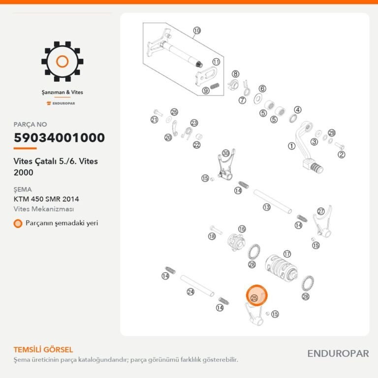 Vites Çatalı 5./6. Vites 2000 59034001000 parça şeması