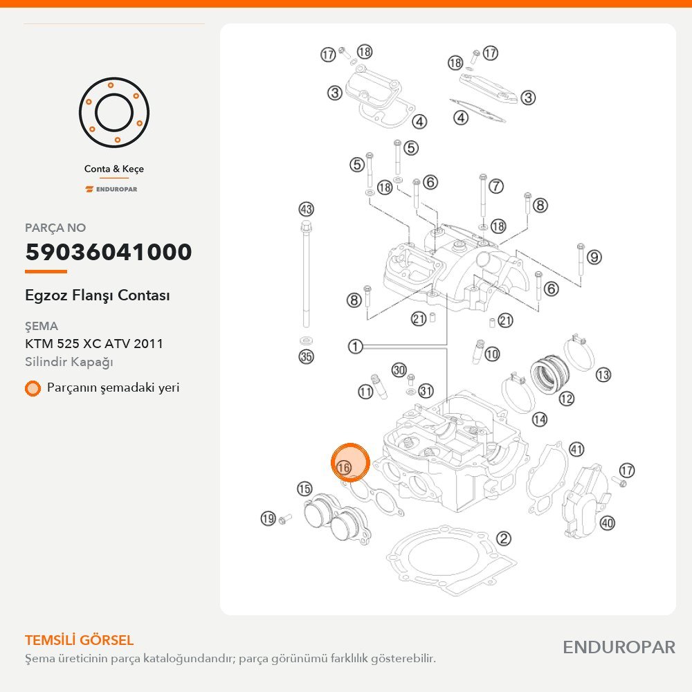 Egzoz Flanşı Contası 59036041000 parça şeması