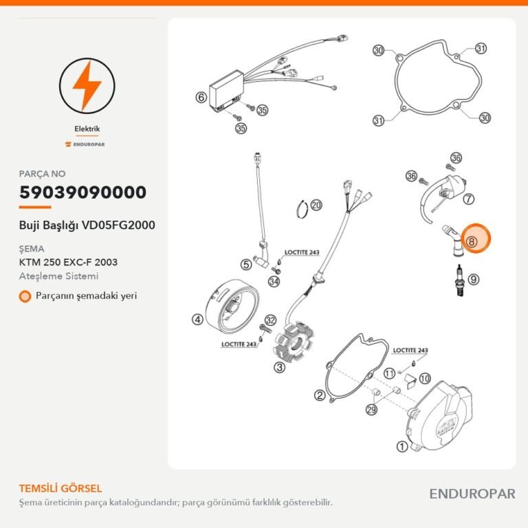 Buji Başlığı VD05FG2000 59039090000 parça şeması