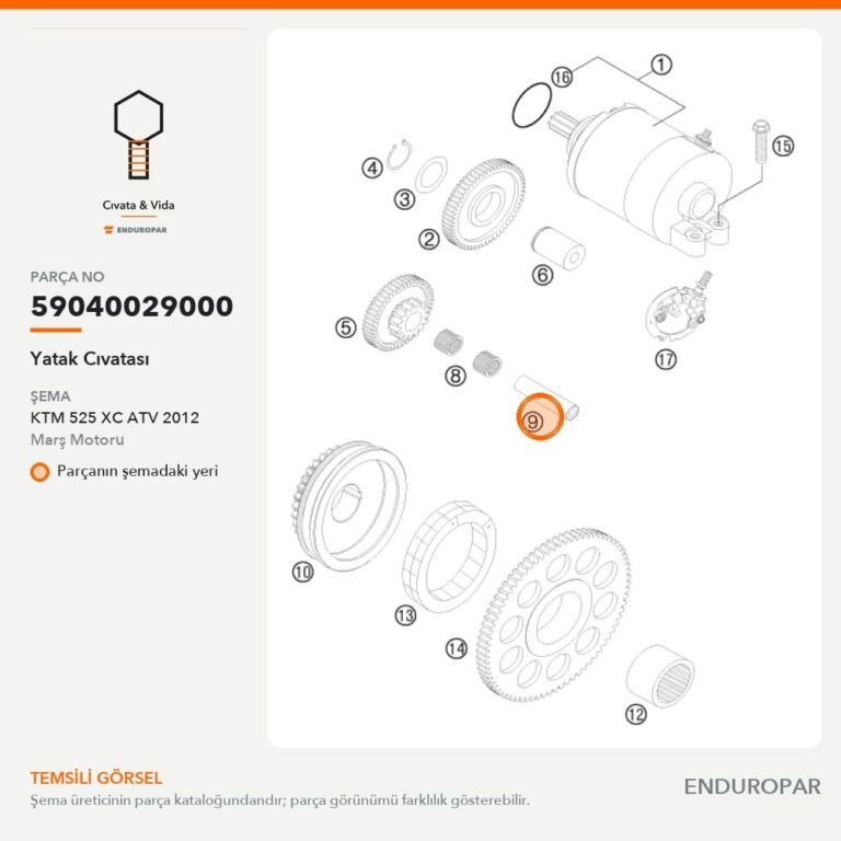 Yatak Cıvatası 59040029000 parça şeması