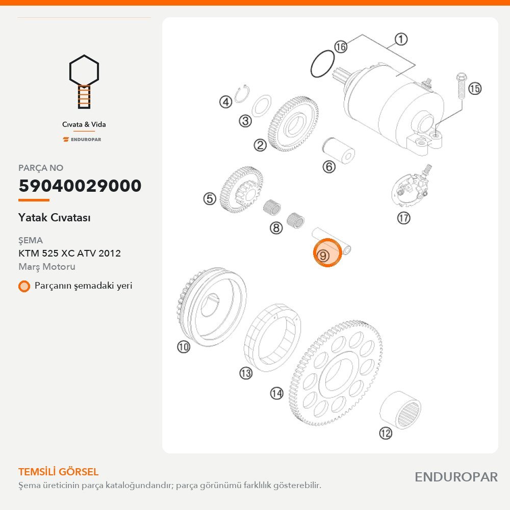 Yatak Cıvatası 59040029000 parça şeması