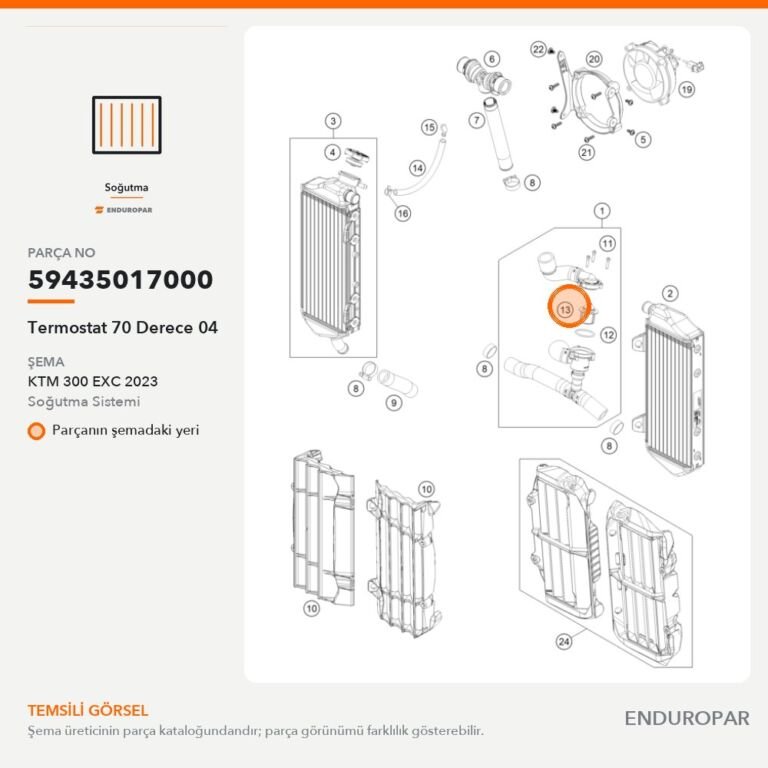 Termostat 70 Derece 04 59435017000 parça şeması