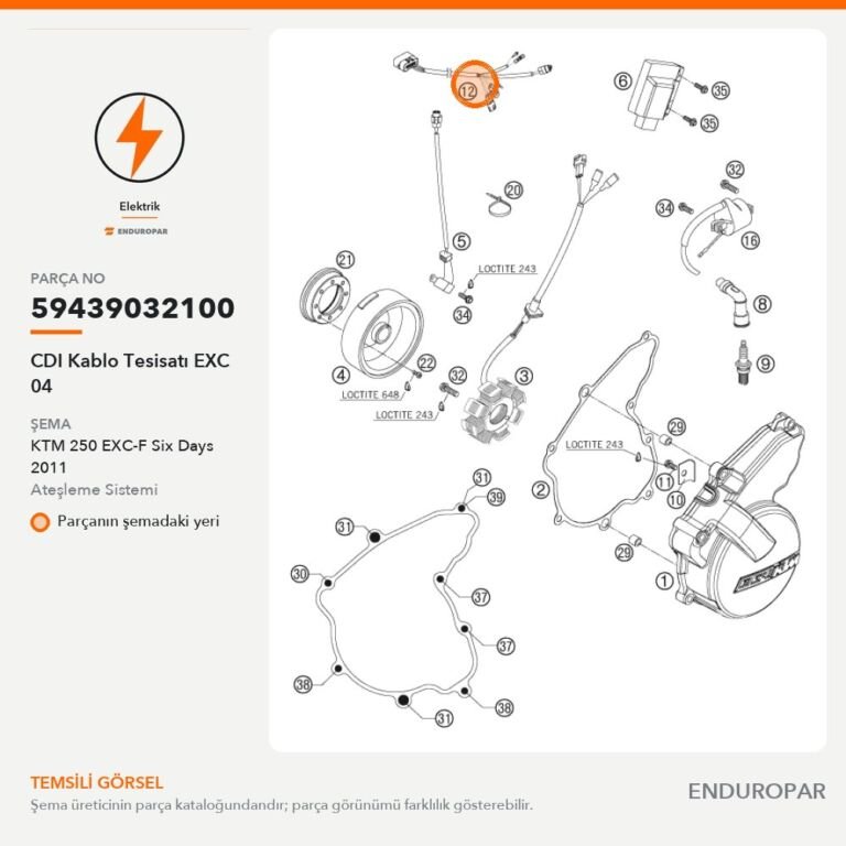CDI Kablo Tesisatı EXC 04 59439032100 parça şeması