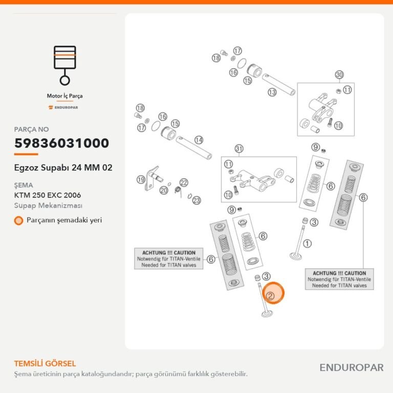 Egzoz Supabı 24 MM 02 59836031000 parça şeması