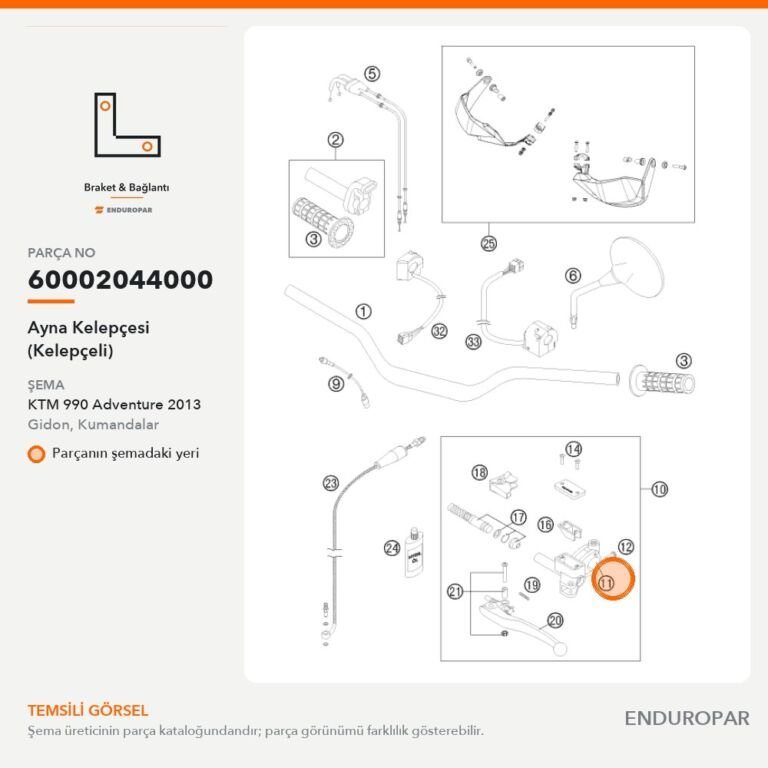 Ayna Kelepçesi (Kelepçeli) 60002044000 parça şeması