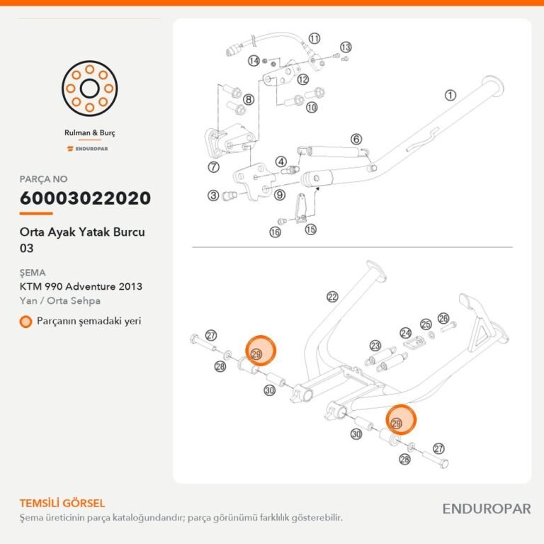 Orta Ayak Yatak Burcu 03 60003022020 parça şeması
