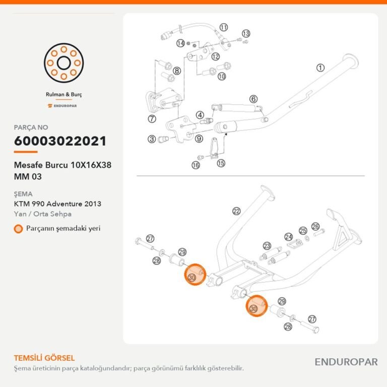 Mesafe Burcu 10X16X38 MM 03 60003022021 parça şeması