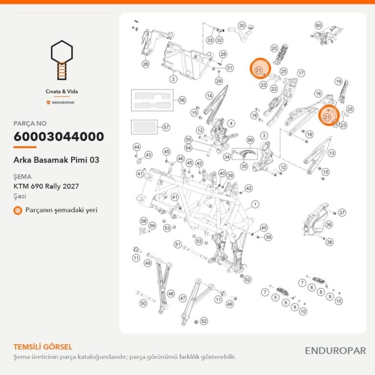 Arka Basamak Pimi 03 60003044000 parça şeması