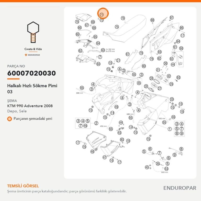 Halkalı Hızlı Sökme Pimi 03 60007020030 parça şeması
