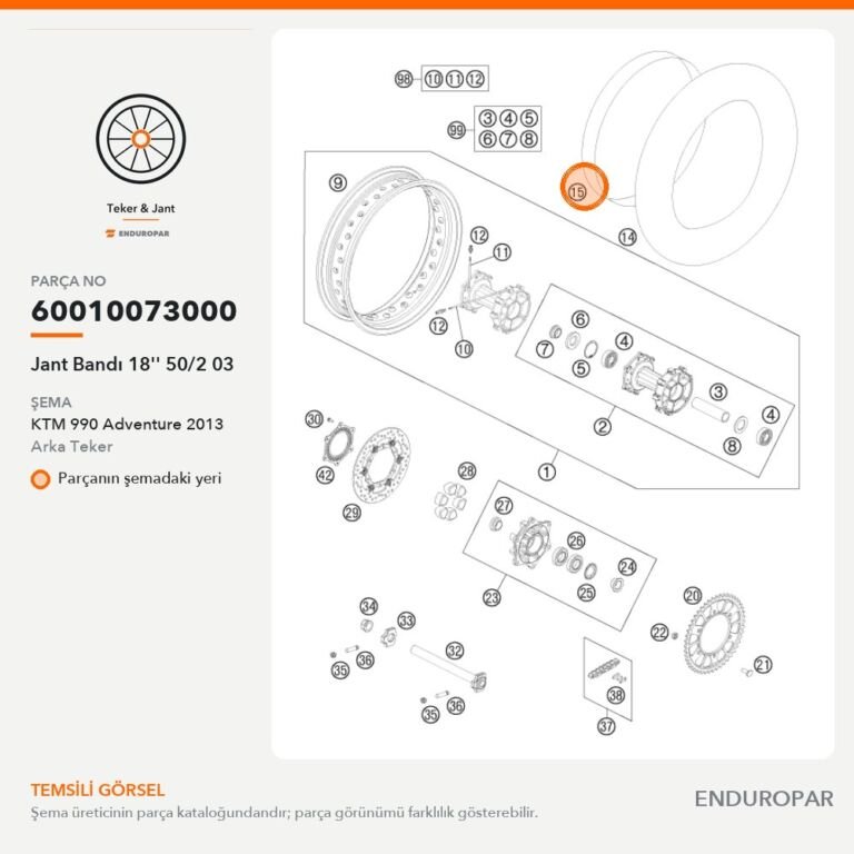 Jant Bandı 18'' 50/2 03 60010073000 parça şeması
