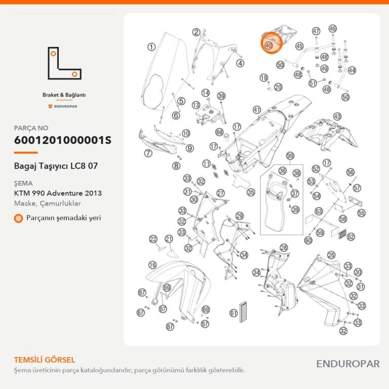 Bagaj Taşıyıcı LC8 07 6001201000001S parça şeması
