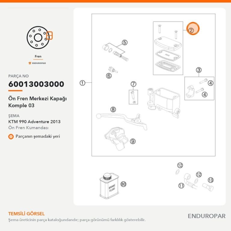 Ön Fren Merkezi Kapağı Komple 03 60013003000 parça şeması