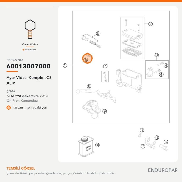 Ayar Vidası Komple LC8 ADV 60013007000 parça şeması