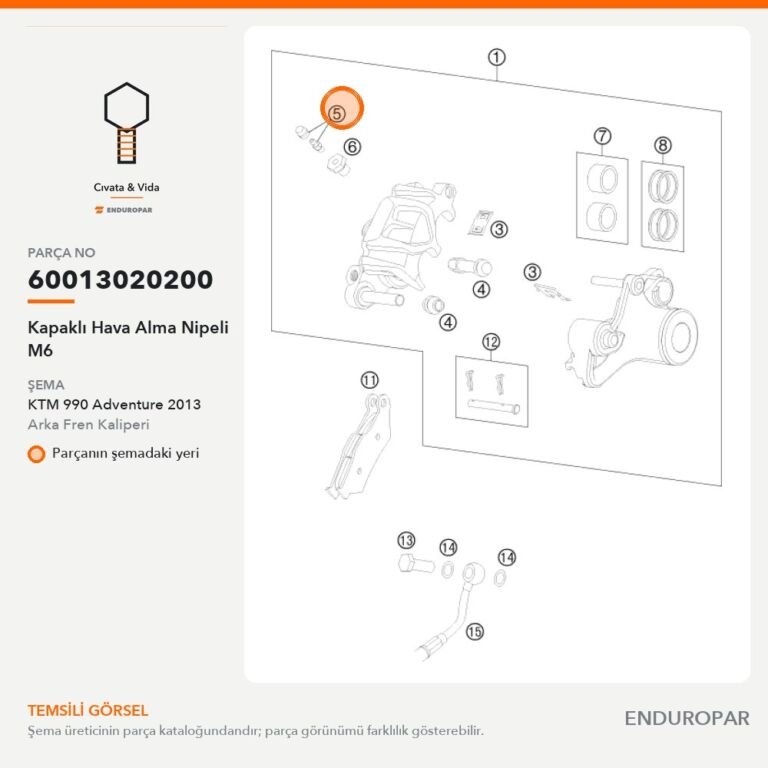 Kapaklı Hava Alma Nipeli M6 60013020200 parça şeması