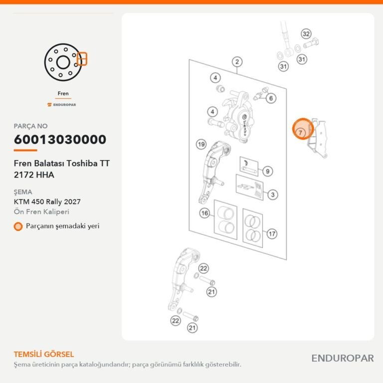 Fren Balatası Toshiba TT 2172 HHA 60013030000 parça şeması