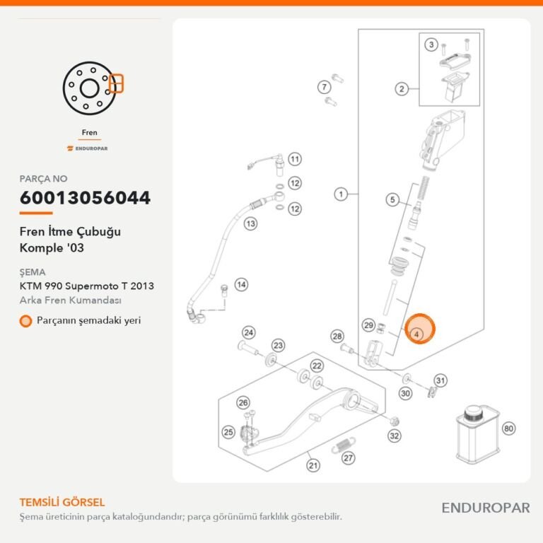 Fren İtme Çubuğu Komple '03 60013056044 parça şeması