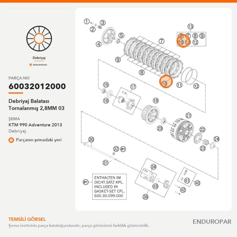 Debriyaj Balatası Tornalanmış 2,8MM 03 60032012000 parça şeması