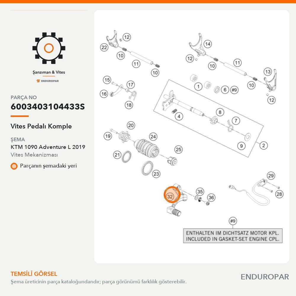 Vites Pedalı Komple 6003403104433S parça şeması