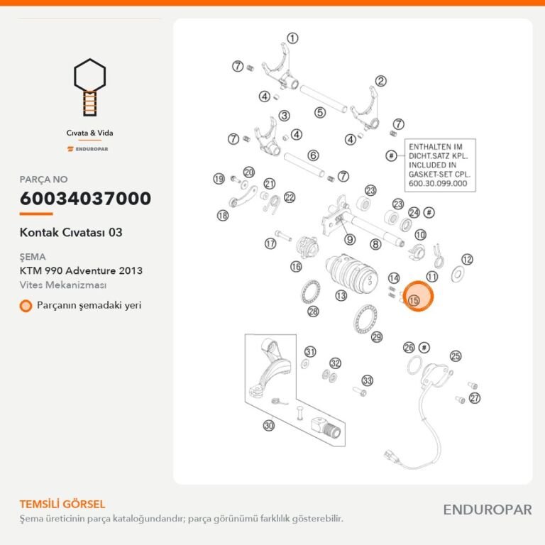 Kontak Cıvatası 03 60034037000 parça şeması